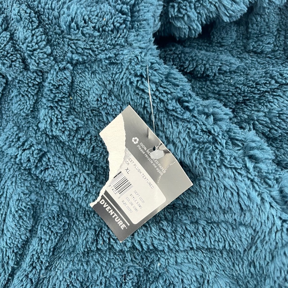 Eddie Bauer Quest Plush Textured Fleece Mock Neck Pullover Women XL Teal NWT - Picture 3 of 10